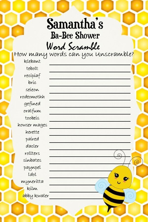 12 Personalized - Unscramble The Word - Baby Shower Game - Dr. Seuss-Party  Games