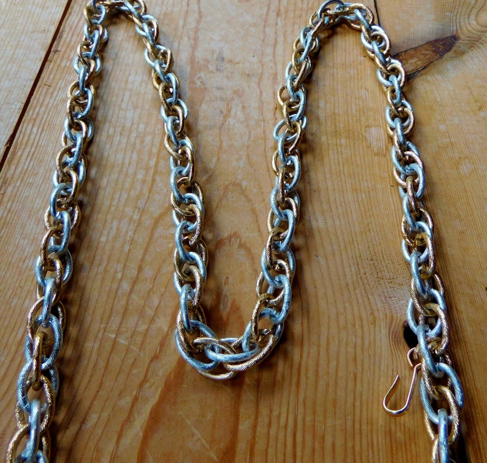 Gold and Silver tone chain belt - image 3