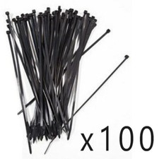 100 Pack Lot Pcs - 12" Inch UV Resistant Nylon Cable Zip Wire Tie 40 lbs - Black