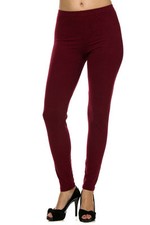 PLUS SIZE Buttery Soft Always Brushed Solid BurgundyLeggings TC/38