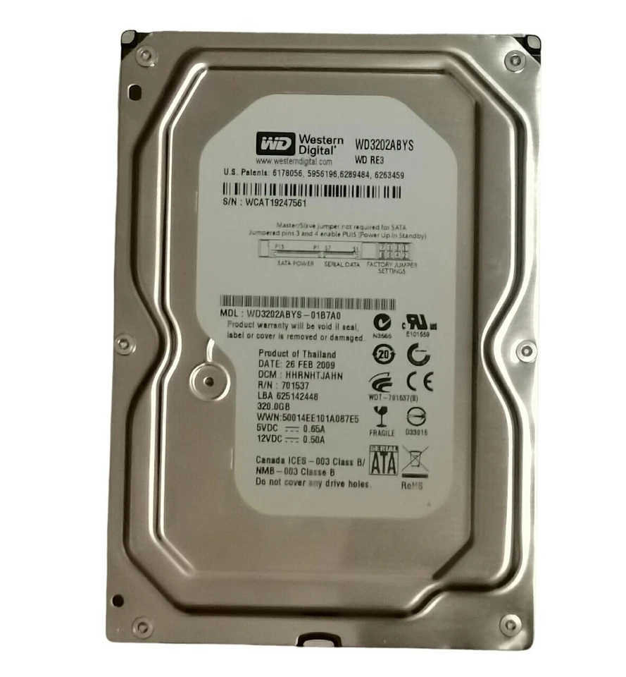 Western Digital 320GB WD3202ABYS 7200RPM SATA 3.5" HDD Hard Disk Drive - Image 3 of 4