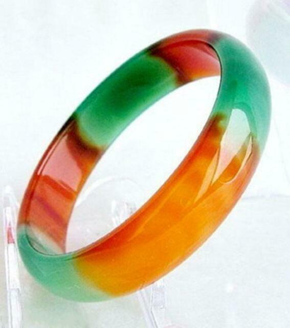 Pretty Genuine Asia Red/Green Natural Agate Jade Bangle