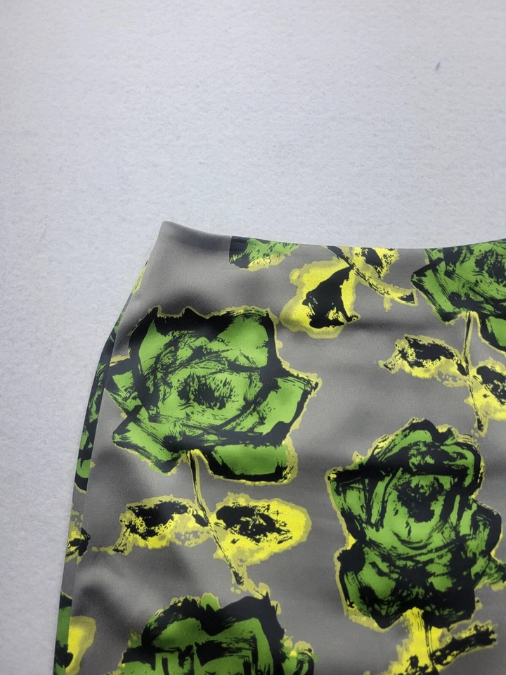 Falda corta tejida Mac & Jac para mujer 8 verde/gris línea A floral mezcla de poliéster Foto 3 de 4