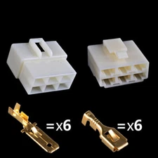 6.3mm Pin Plug Electrical Wiring Multi-Connector Terminals 1/2/3/4/6/8 Way Car
