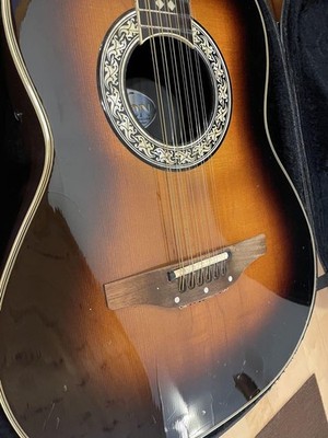Acoustic Electric Guitar Ovation 1618 Sunburst 12-string USA with
