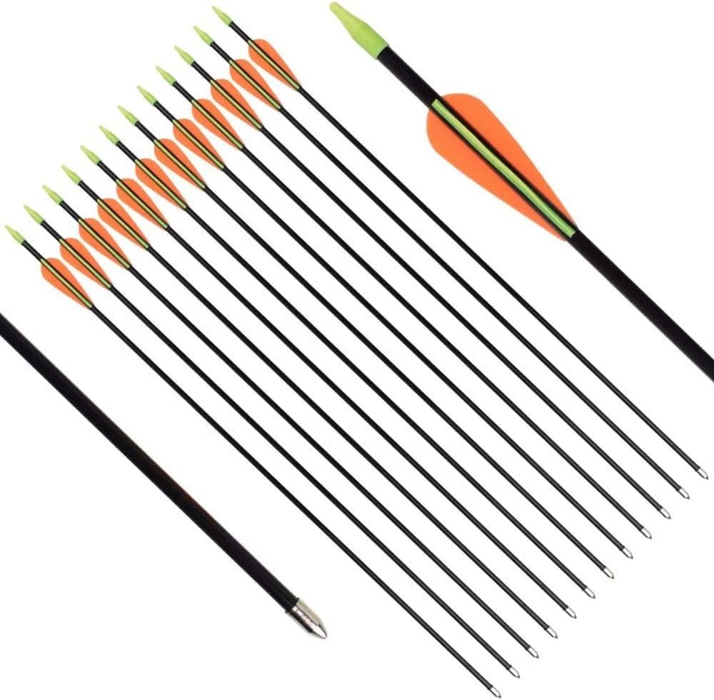 28-inches Fiberglass Archery Target Arrows - Practice Arrow or Youth Arrow fo...