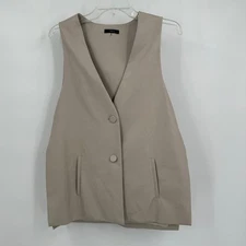 Drew Womens Vest Size M Faux Leather Minimalist Edgy Layering Chic Structured