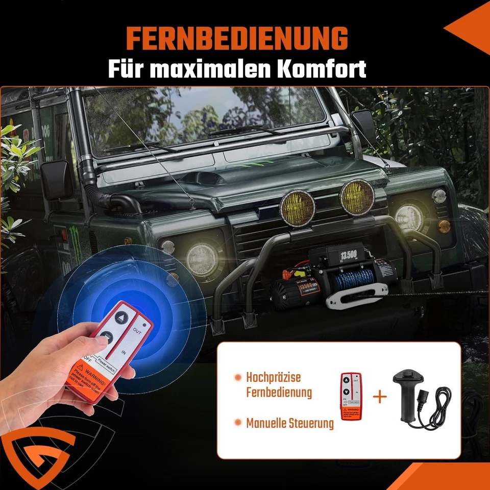 Elektrische Seilwinde 12V 3000LBS - 13500LBS Motorwinde Seilzug Winde Funk ATV - Bild 2 von 4