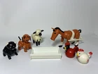 Vtg Fisher-Price Little People Farm Animals Lot Chickens Pig Horse Cow Sheep Dog