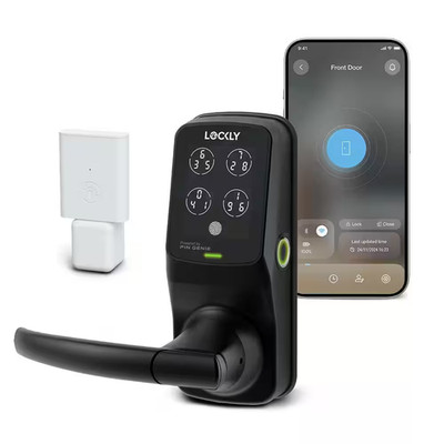 Secure Pro Matte Black Smart Wifi Mobile App-Controlled Lever Latch, 3D Fingerpr