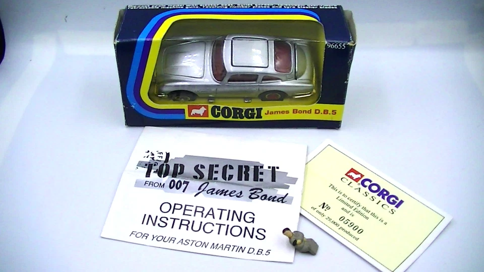 Corgi 96655 Aston Martin DB5 James Bond 007 Vintage 1995 Figures Mint Condition - Image 2 of 4