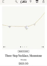 14k YG Wwake Catbird -Three Step Moonstone Sapphire Diamond Necklace $825 -Gold