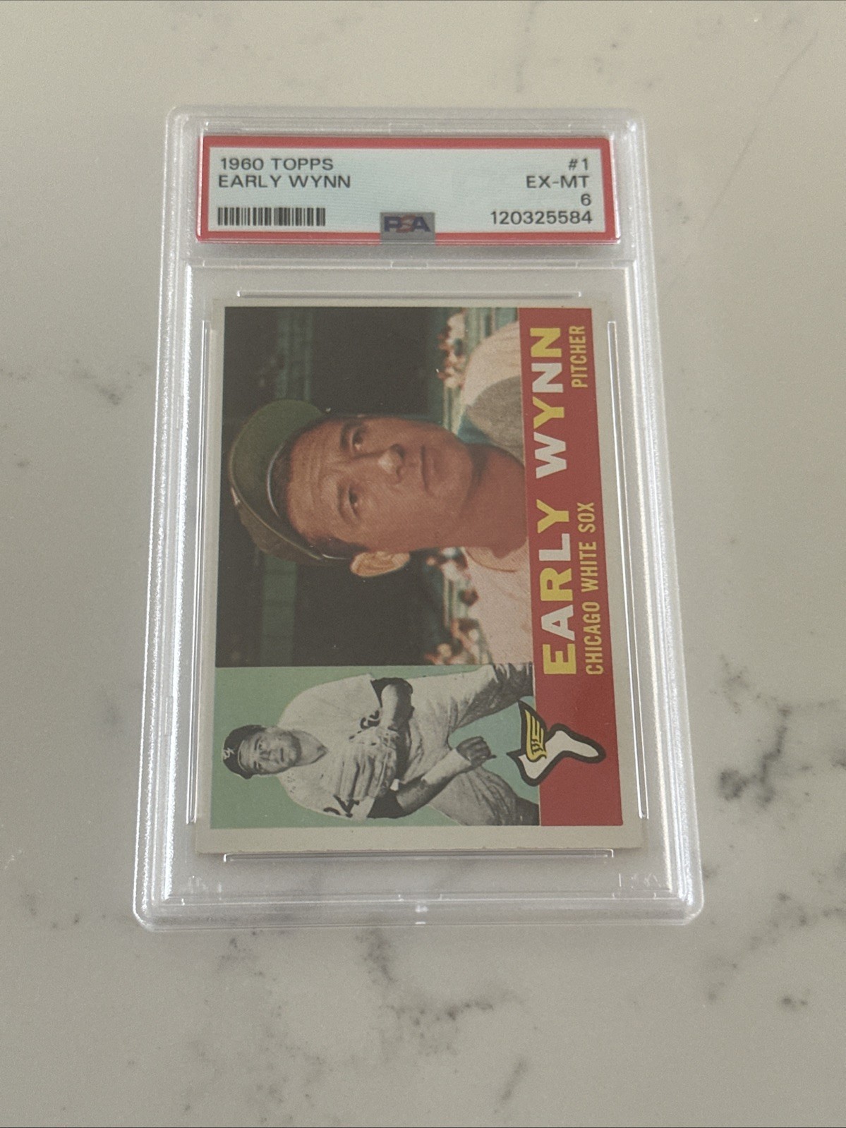 1960 TOPPS #1 EARLY WYNN WHITE SOX HOF PSA 6 EX-MT BRAND NEW SLAB!!!