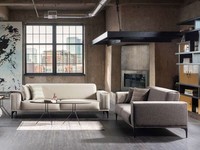 Weiß-Graue Polstersofas Designer Wohnzimmer Textil Couchen 2X 3-Sitzer