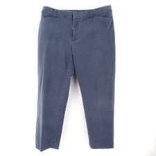 Faded Glory Pants Mid Rise Womens Size 16 Blue White Dots Cotton Blend Pockets