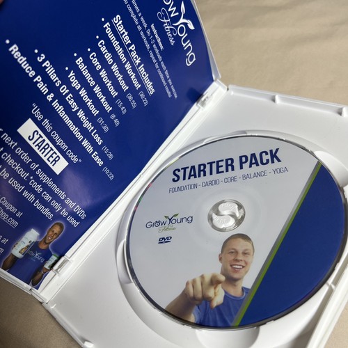 GROW YOUNG FITNESS STARTER PACK DVD Foundation Cardio Core Balance Yoga workout - Foto 3 di 3
