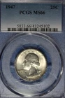 1947 PCGS MS66 WASHINGTON QUARTER #B51363