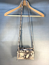 Steve Madden Crossbody Small Wallet Bag Black Cream Snake Effect 19 x 13cm