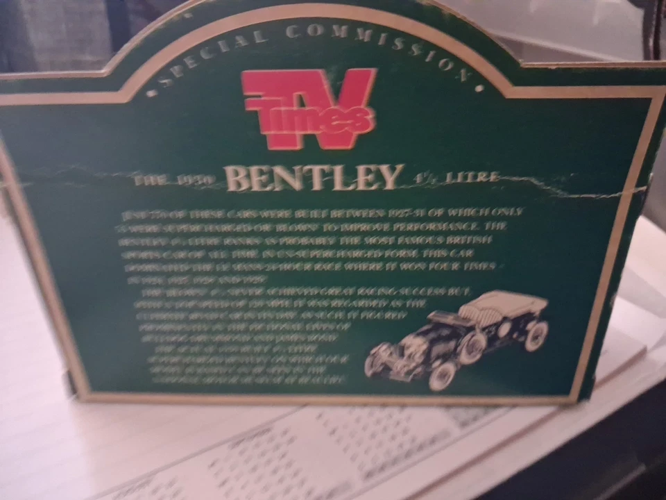 Lledo Days Gone - TV Times Exclusive Edition - The 1930 Bentley 4 1/2 Litre - Image 3 of 4