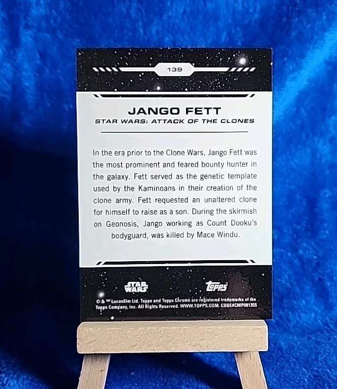 Jango Fett 2024 Topps Chrome Star Wars #139 Rebel Orange Refractor /25 - Image 2 of 2