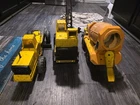 Tonka Pressed Steel Cement Mixer, Crane, Loader Vehicles Yellow Orange
