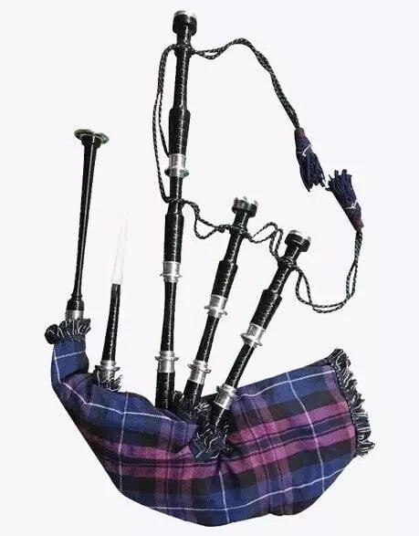 Great Highland Bagpipe Silver Mount Scottish Pride Of Scotland Bagpipe Free Case