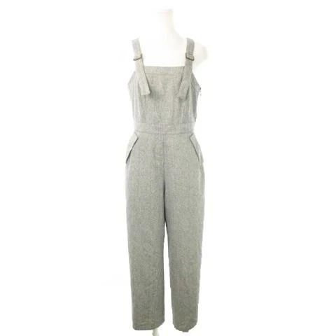 Authentique Suprême.La.La. Salopette pantalon tweed mélangé chevrons à lacets gris