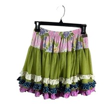 Matilda Jane Girl Sea Salt Ruffled Skirt Tulle Floral Size 10