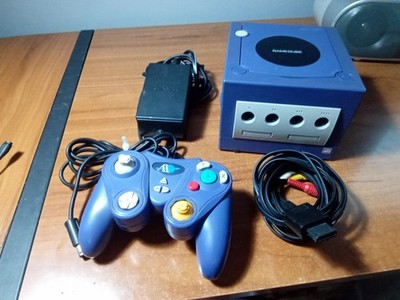 Nintendo GameCube Console Bundle DOL-001 - Indigo + Cables Controller *TESTED*