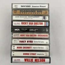 10 Country Music Cassette Tape Lot Byrd Chesnutt Strait Nelson Twitty Shelton 