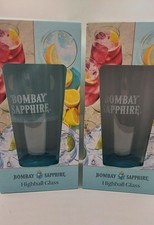 2x Bombay Sapphire Highball Glass 40cl 400ml Blue Tinted Some Minor Box Damage