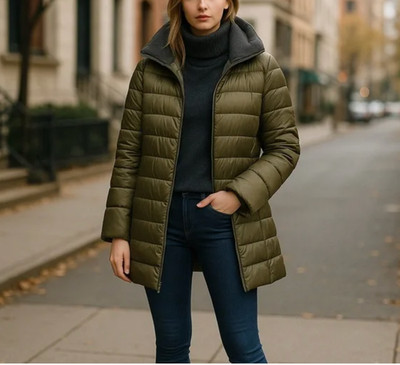 NWT Women MARC NEW YORK WINDSOR QUILTED SYNTHETIC DOWN Jacket Olive Green Small