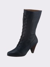 Leder Stiefel blau  marine 42 Damen HEINE Nappaleder Schnürstiefel sexy neu