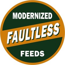 FAULTLESS Modernized Animal Feeds NEW METAL SIGN: 12" Diameter Round