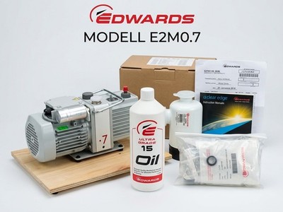 Edwards E2M0.7 Vakuumpumpe Set + EMF3 Filter + FL20K Trap - NEU / Unbenutzt