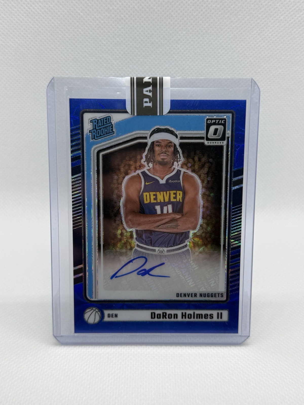 Daron Holmes II 2024-25 Panini Donruss Optic Premium Blue Auto Rated Rookie /15