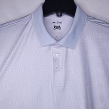 Hickey Freeman Polo Shirt Mens XL Silver Geometric Floral Golf Performance