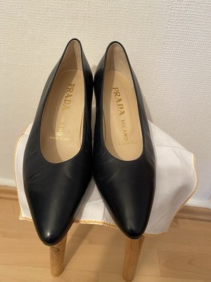 PRADA Damen Pumps. Leder , Größe 39  Dunkelblau