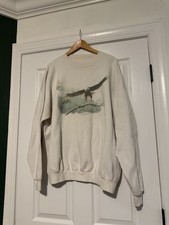 vintage Eagle Graphic Men's Crewneck Fleece Sweatshirt White