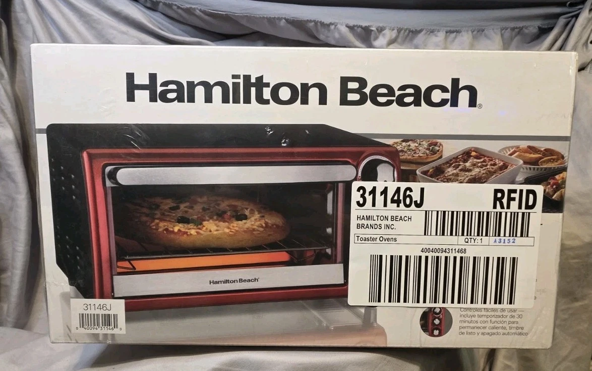 Hamilton Beach 4-Slice Countertop Toaster Oven 5 Versatile Cooking Modes Red
Opens in a new window o