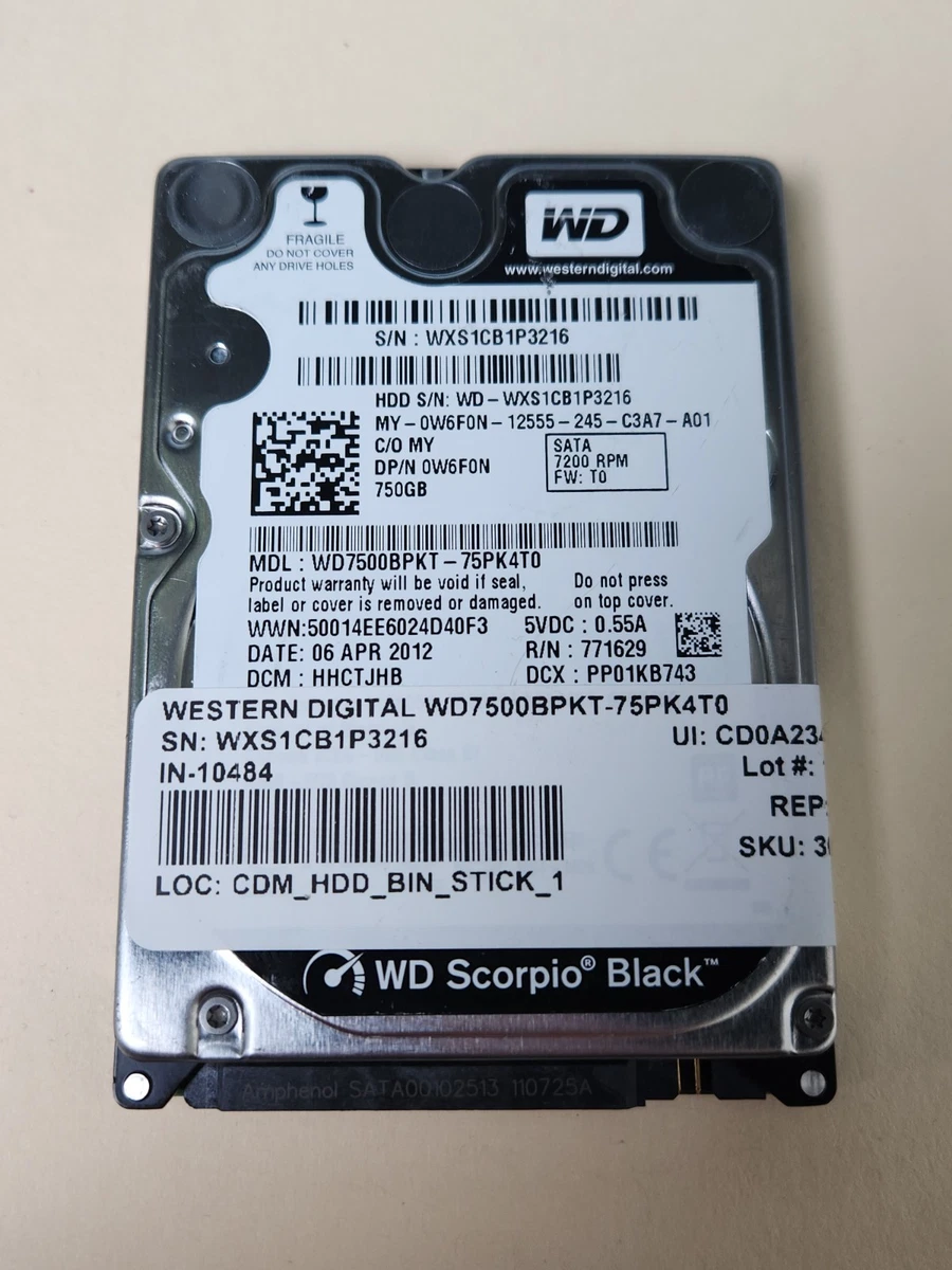 Disque dur Sata 2.5 pouces 750 Go - Accessoires informatique
