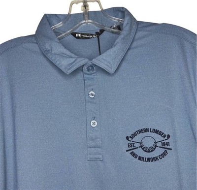Travis Matthew Coto Performance Polo Shirt Mens M Blue Lightweight Logo Golf NWT