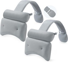 2-Pack Dual-Section Pillows Hot Tub Grey   Dual-Section Head  Neck Support