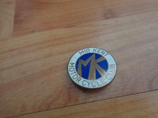 Vintage Mid Kent Motorrad Club Bike Emaille Pin Abzeichen