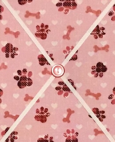 French Bulletin Board Photo Memo Board Pink Dog Paw Bone Print 9.4 x 11.8 inches - Picture 3 of 3