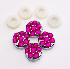 Hot Pink Crystal Rhinestone Screw Caps For Bling Sparkle License Plate Frame