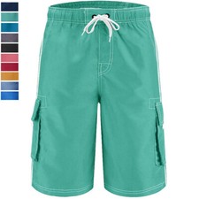 Mens Casual Watershort Cargo Shorts Quick Dry Board Beach Surfing Swimming Pants