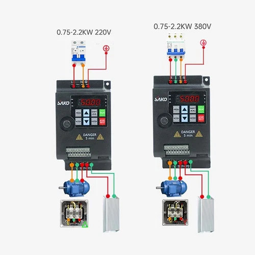 220V 380V 1.5KW 2.2KW 4KW 5.5KW Frequenzumrichter Frequenzumwandler Inverter VFD - Photo 6/33