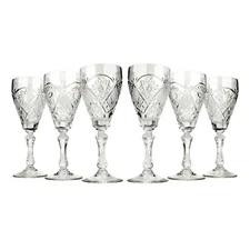 Elegant and Modern Russian Cut Crystal Wine Glasses - 7oz, 200ml, Set of 6