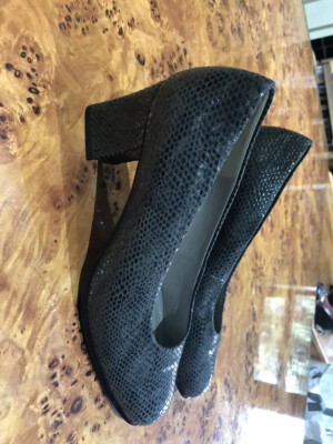 GRÖSSE 6 EU 39 VINTAGE GRAU LEDER OBERMATERIAL KUNSTSCHLANGENLEDER PUMPS SCHUHE 2,5'' ABSATZ 